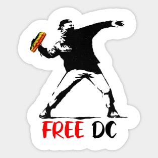 Free DC — Washington DC Sandwich Guy Stencil Protest Art Meme Sticker